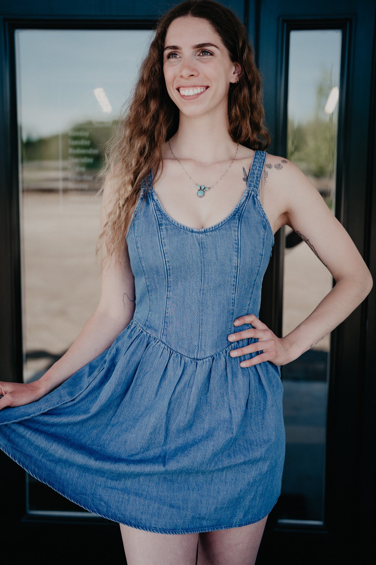 'Polly' Wrangler Women's Princess Waist Denim Dress (XS-XXL)