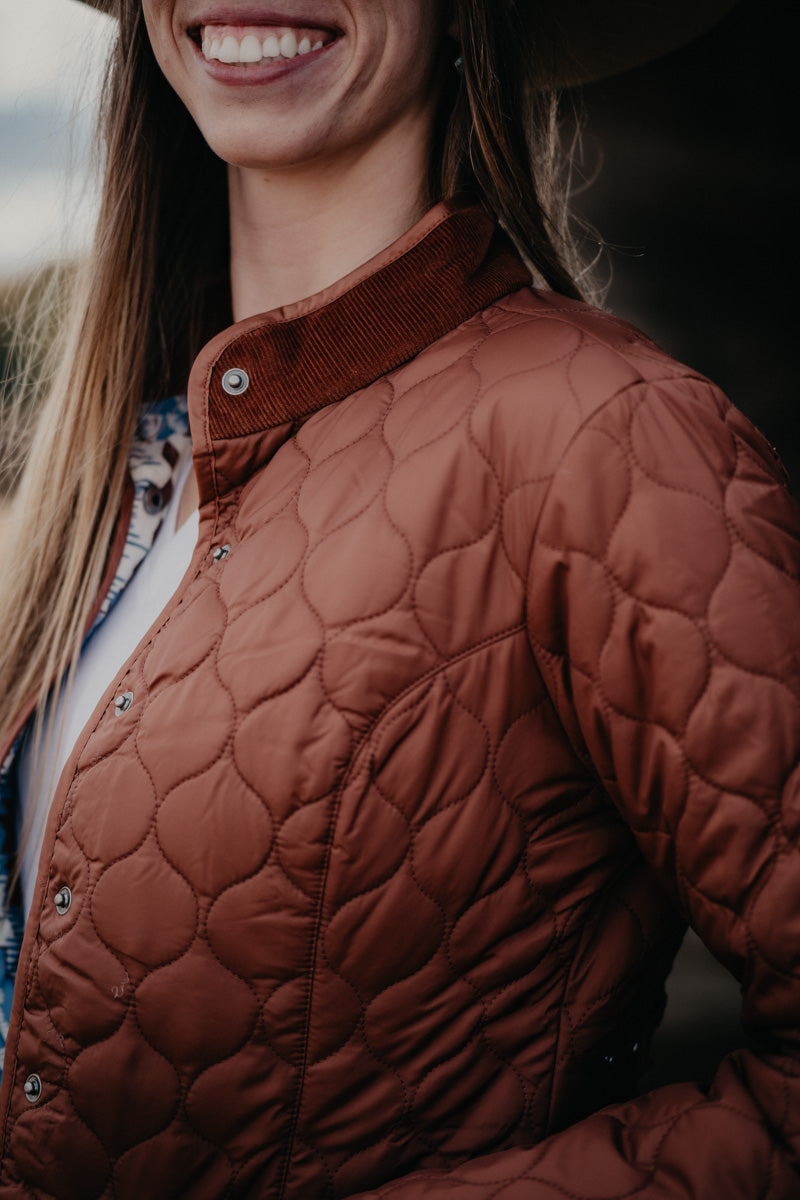 'Odessa' Women's Rust Quilted Riding Jacket by Panhandle (XS-XXL)