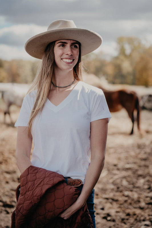 'Vanessa' V-Neck T-Shirt By Z Supply (XS-L: 2 Colourways)