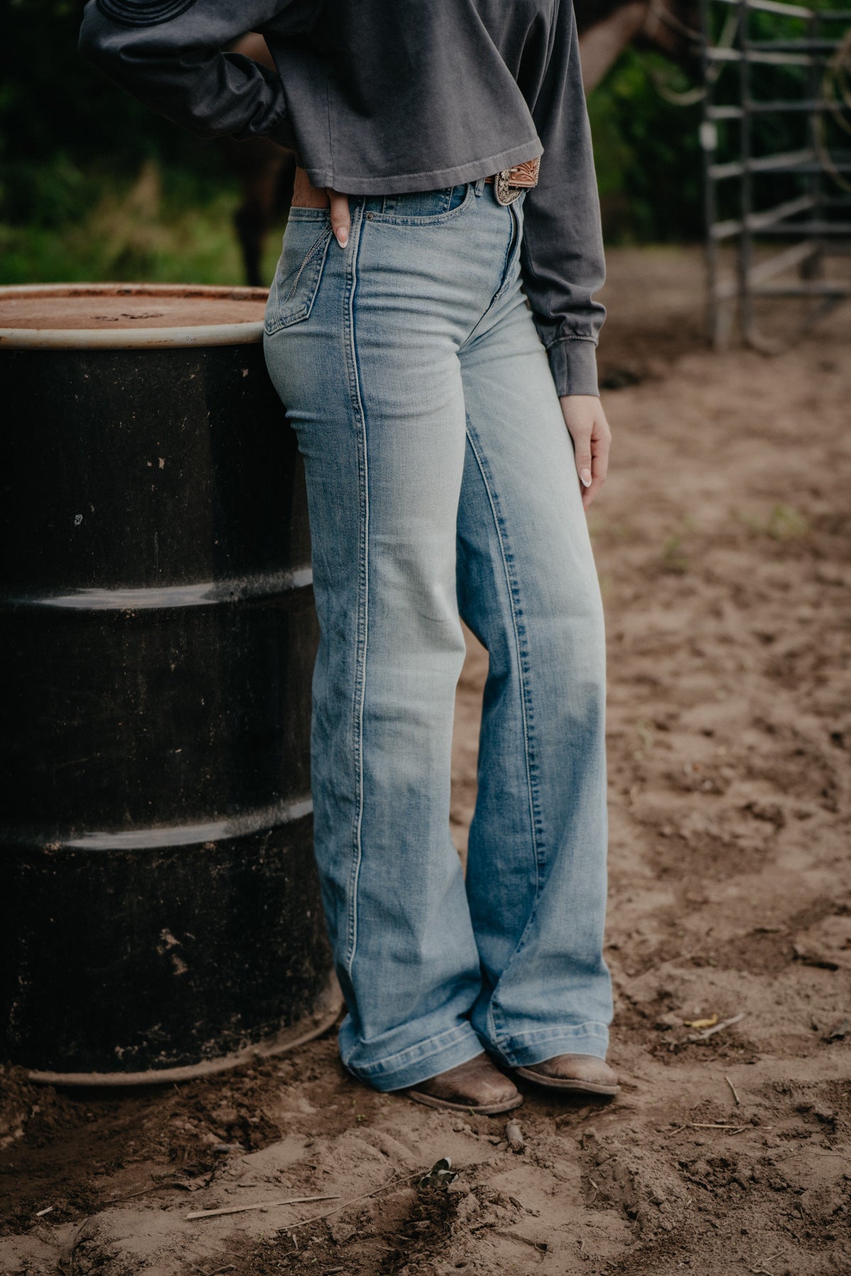 'Luana' Light Wash Ultra High Rise Wide Leg by Ariat