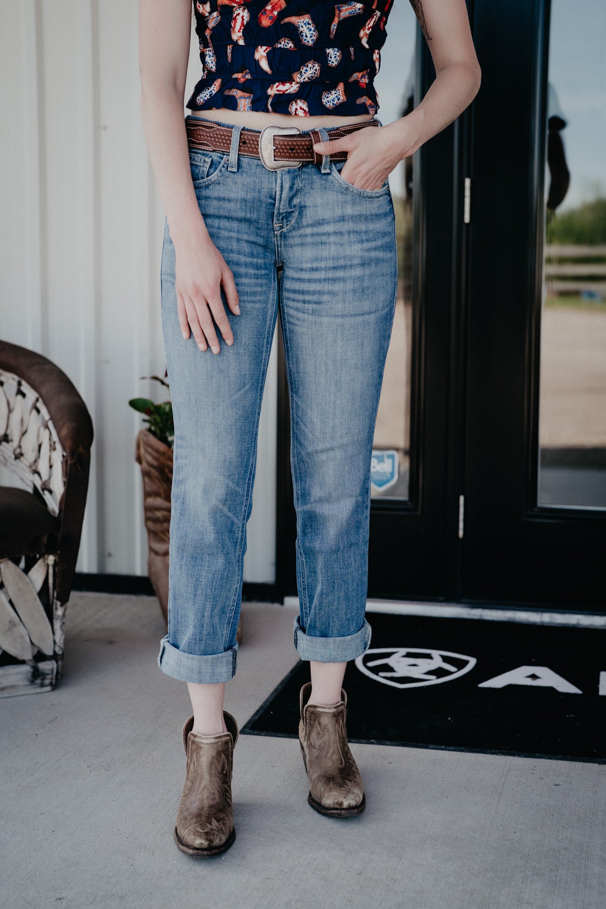 'Silvie' Ariat Perfect Rise Straight Cropped Jeans (24-34)