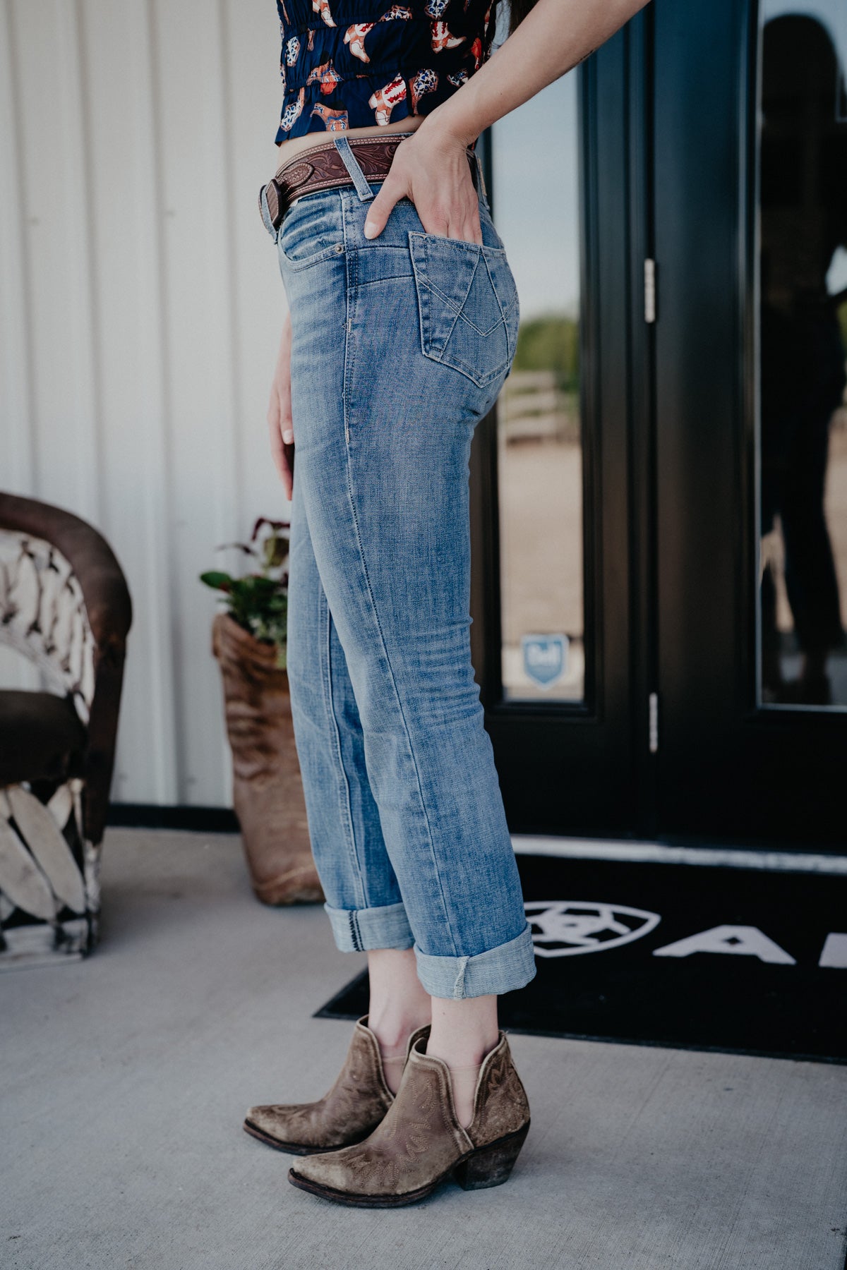 'Silvie' Ariat Perfect Rise Straight Cropped Jeans (24-34)