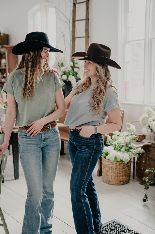 'Fallon' Washed Short Sleeve Boxy Knit Top {Two Colours} (S-L)