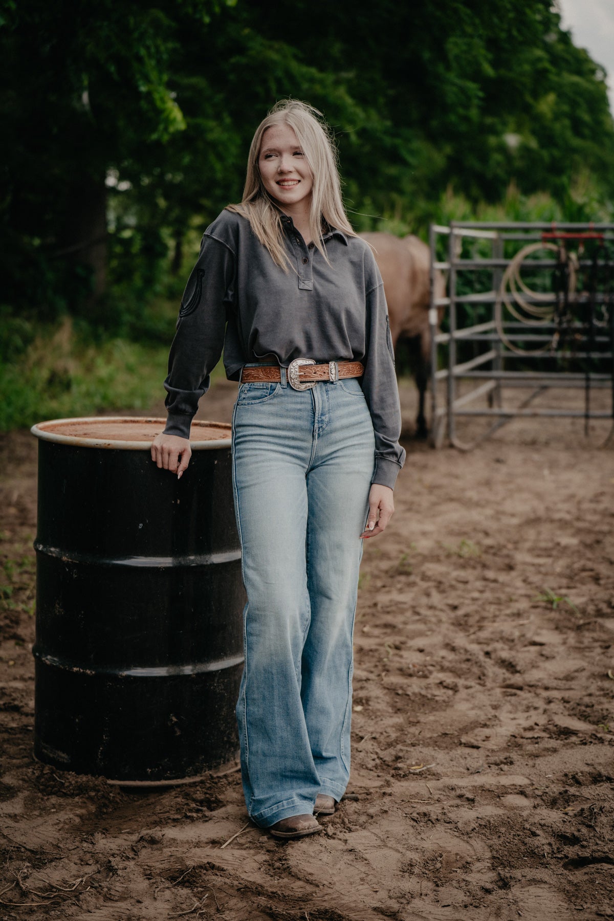 'Luana' Light Wash Ultra High Rise Wide Leg by Ariat