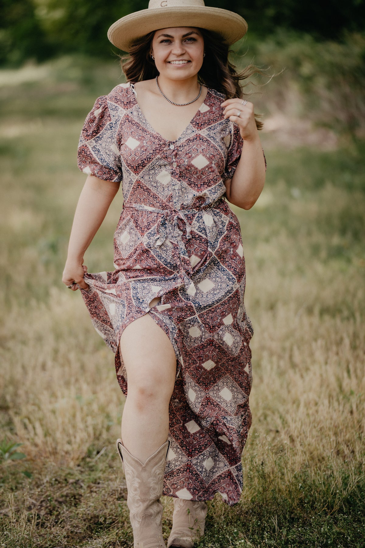 'Logan' Medallion Print Dress  (S Only)