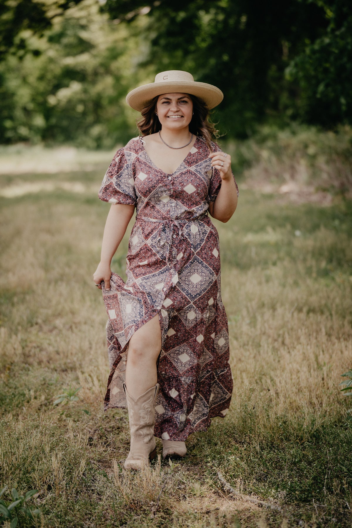 'Logan' Medallion Print Dress  (S Only)