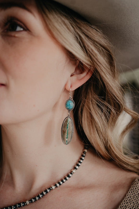 Turquoise Oval Royston Earrings