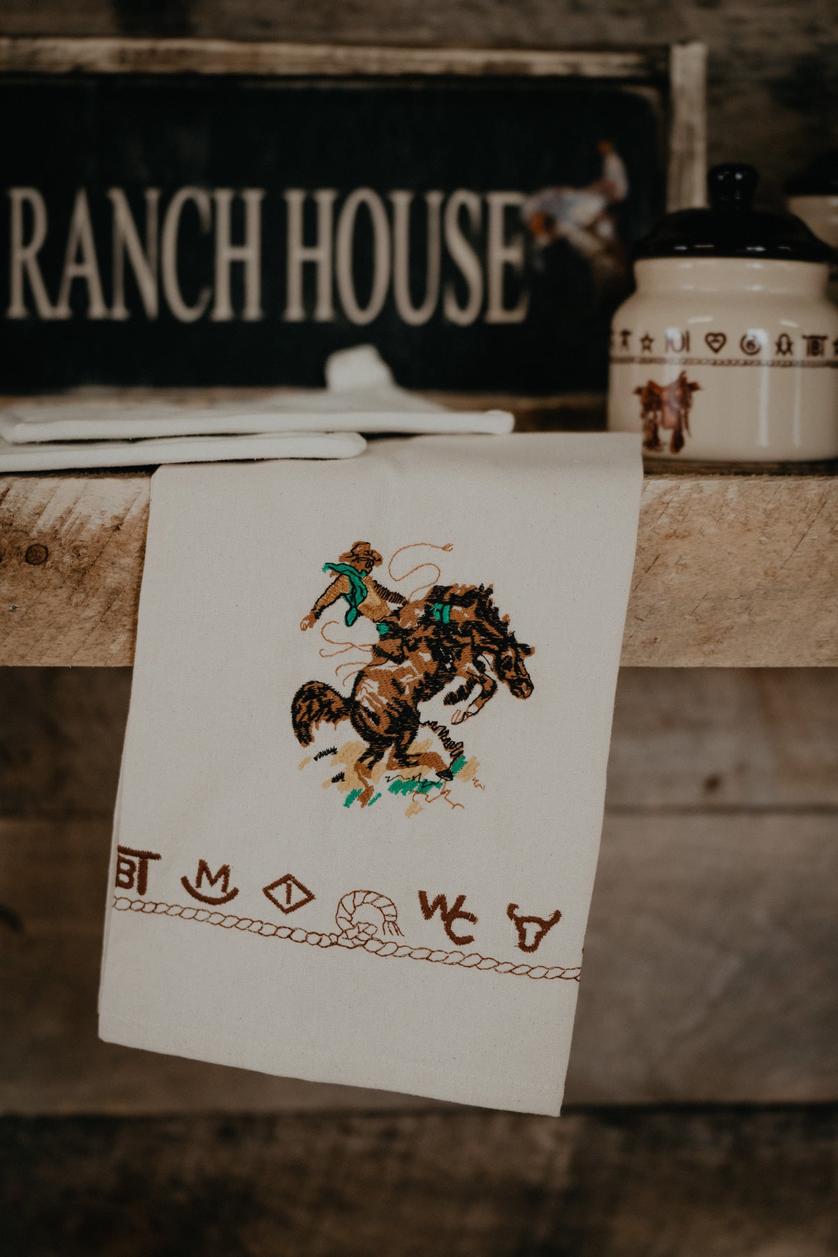 'Broncs & Brands' Linen Tea Towel