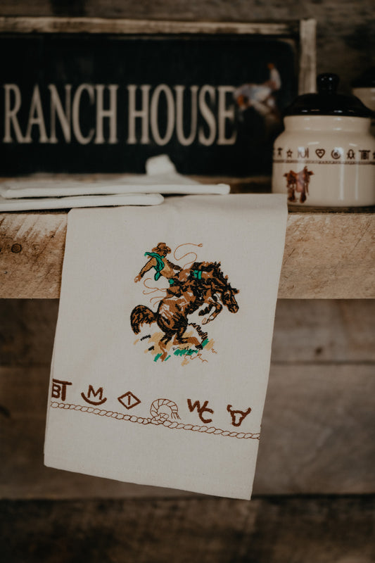 'Broncs & Brands' Linen Tea Towel