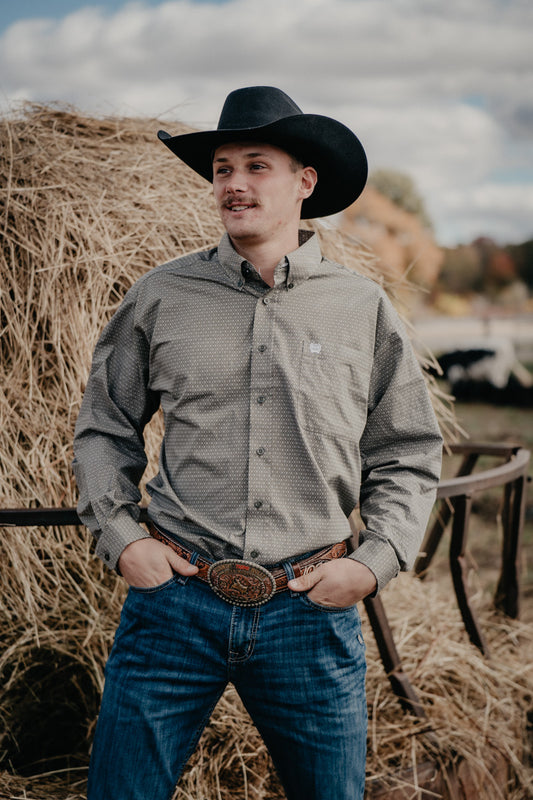 'Benji' Olive Diamond CINCH Button Down (S-XXL)