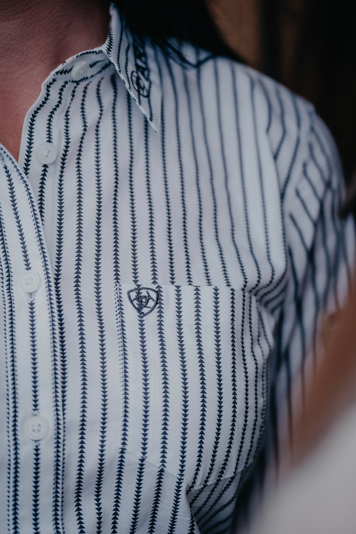 'Athena' Women's Ariat Kirby Black & White Team Button Down Shirt ( XS-XXL)