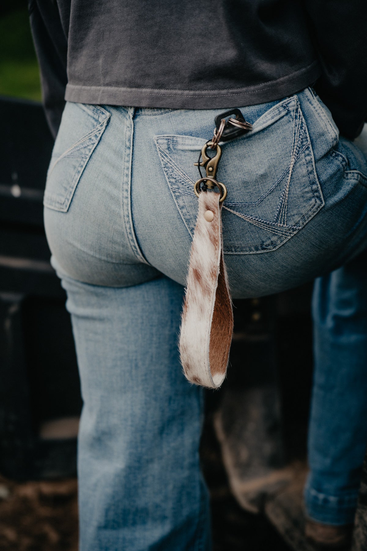 'Dasoto' Cowhide Keychain Wristlet