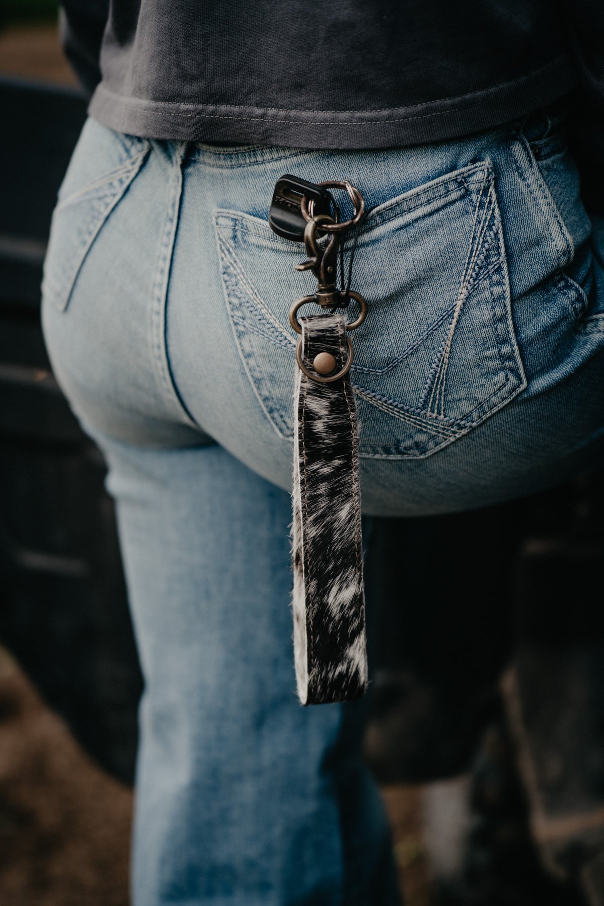 'Dasoto' Cowhide Keychain Wristlet