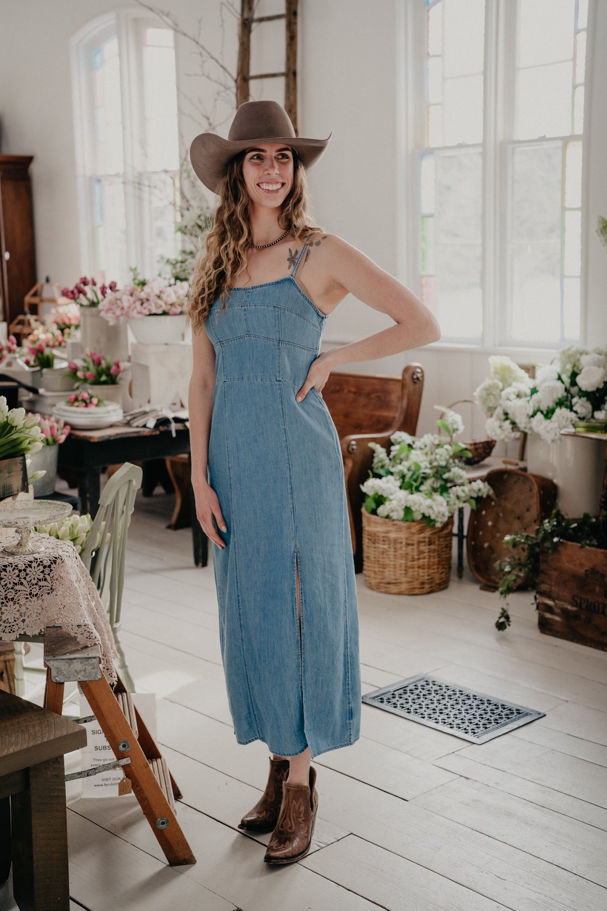 'Wendi' Wrangler Women's Denim Maxi Dress (S-XXL)