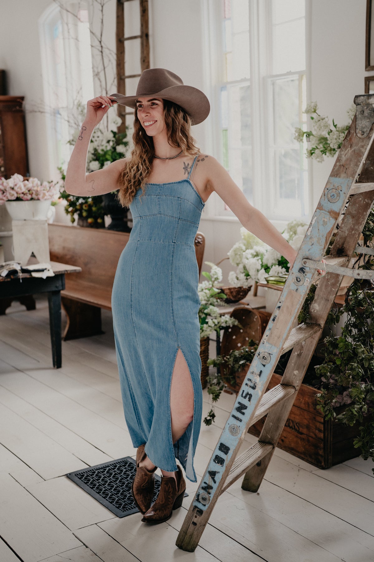 'Wendi' Wrangler Women's Denim Maxi Dress (S-XXL)