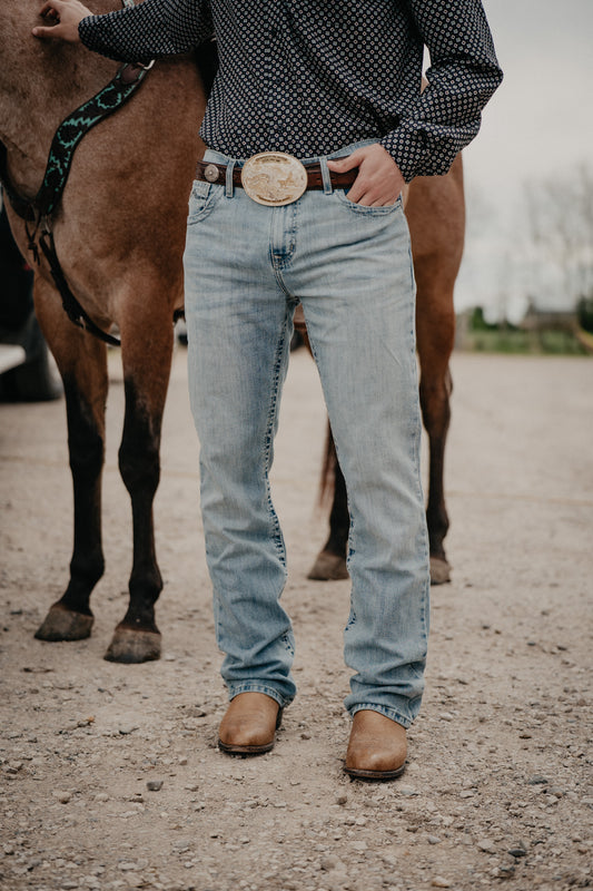 'Ricky' Ian Men's CINCH Slim Bootcut Jean {Light Stone Wash}