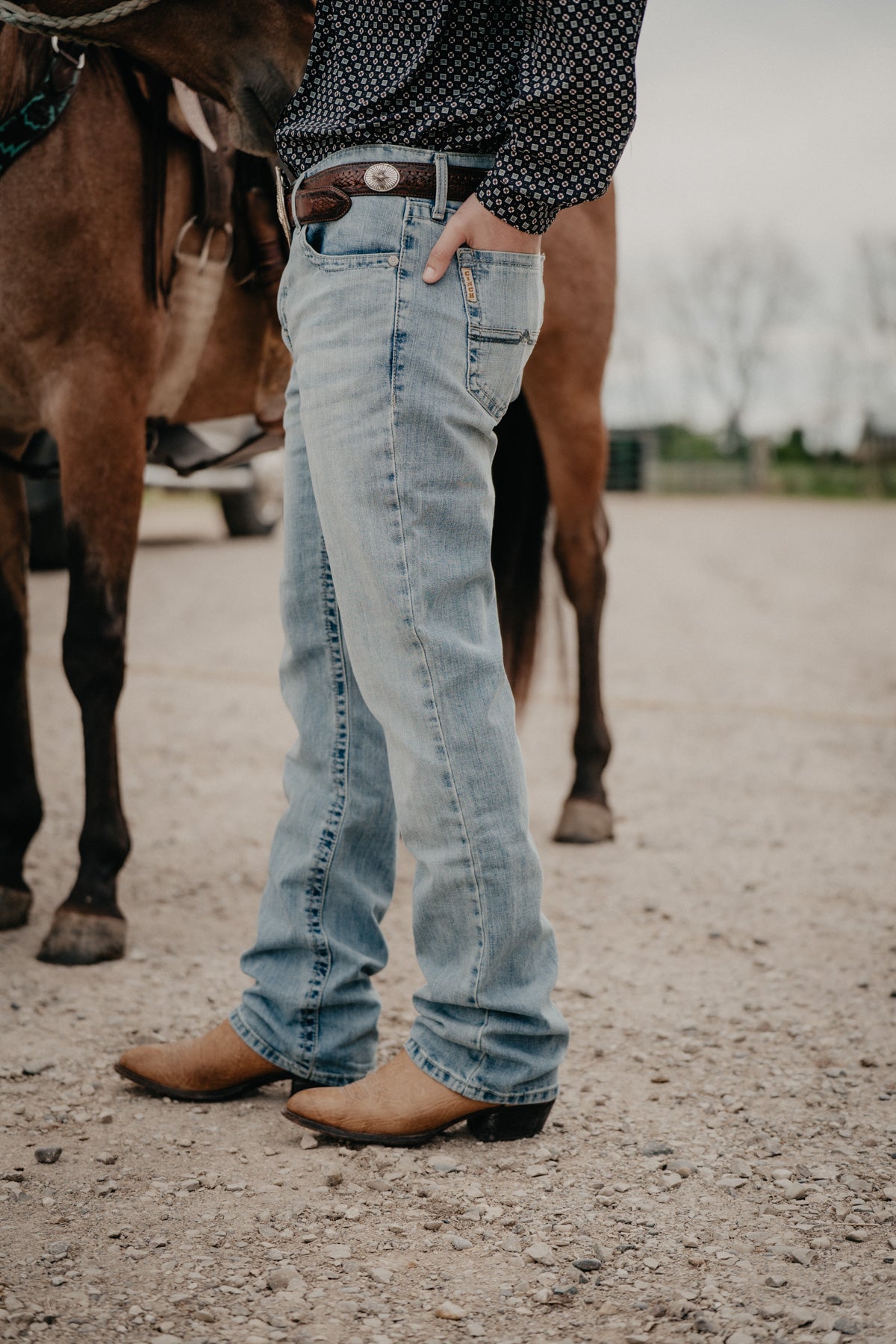 'Ricky' Ian Men's CINCH Slim Bootcut Jean {Light Stone Wash}