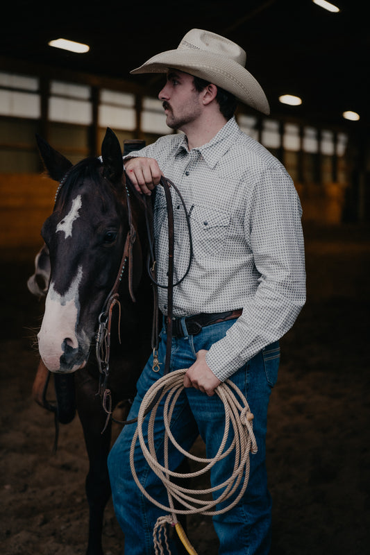 'River' Men's Cream Modern Fit CINCH Pearl Snap (S-XXL)