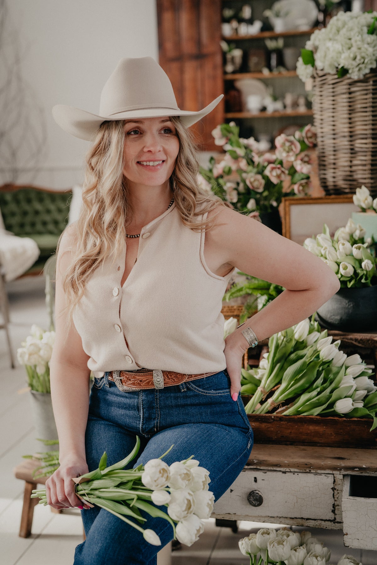 'Taryn' Button Down Knit Cardigan Vest {S-L; 2 Colours)