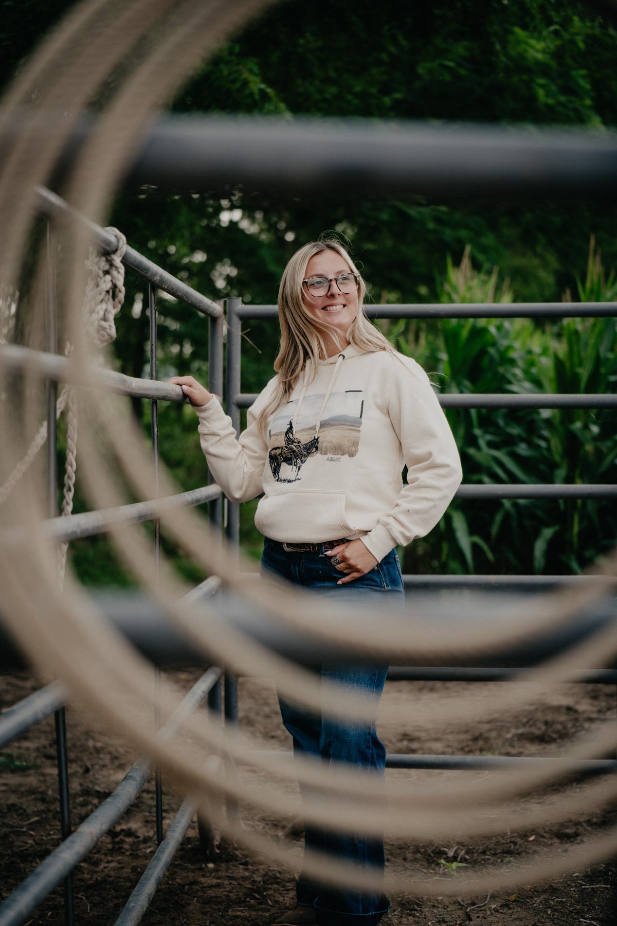 'Wish You Were Here' Women's Ivory Hoodie by Ariat