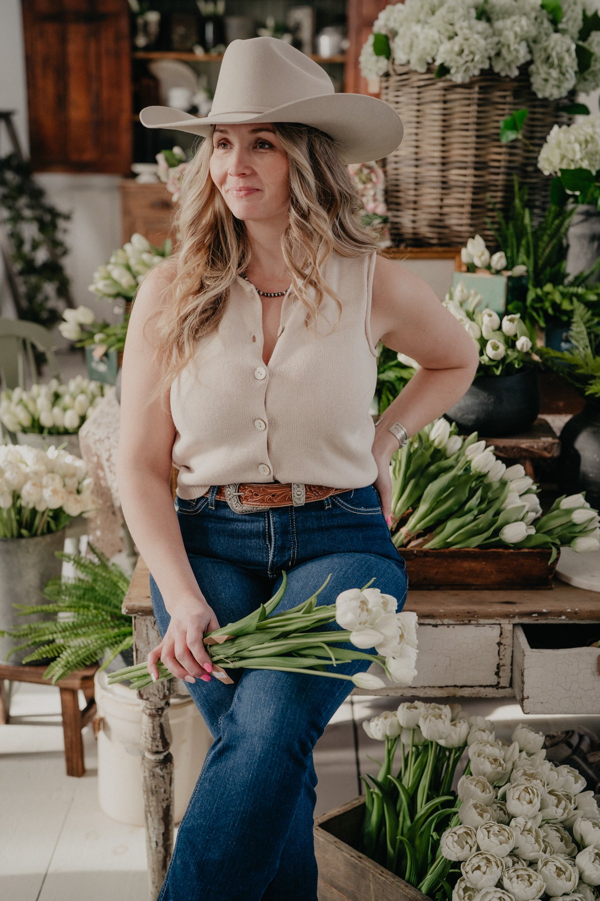 'Taryn' Button Down Knit Cardigan Vest {S-L; 2 Colours)