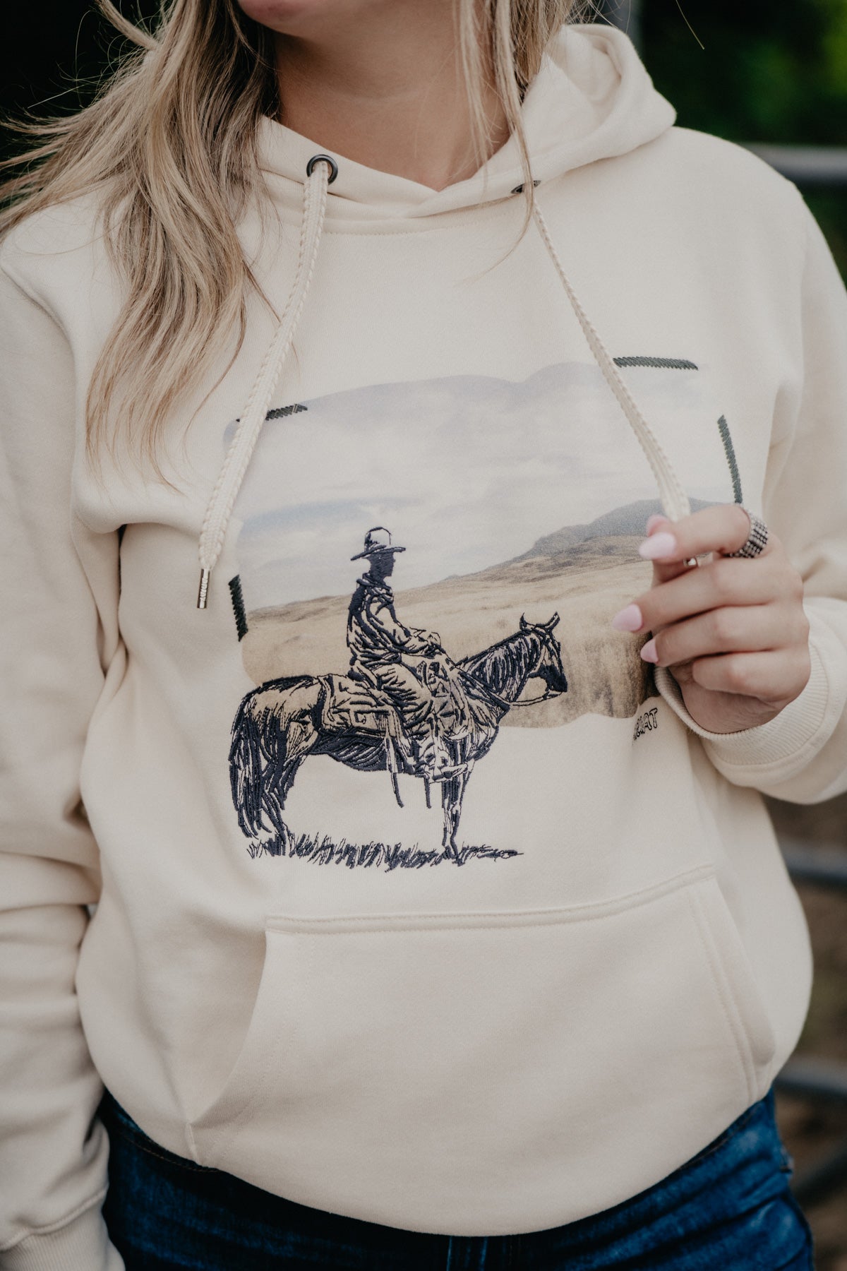 'Wish You Were Here' Women's Ivory Hoodie by Ariat