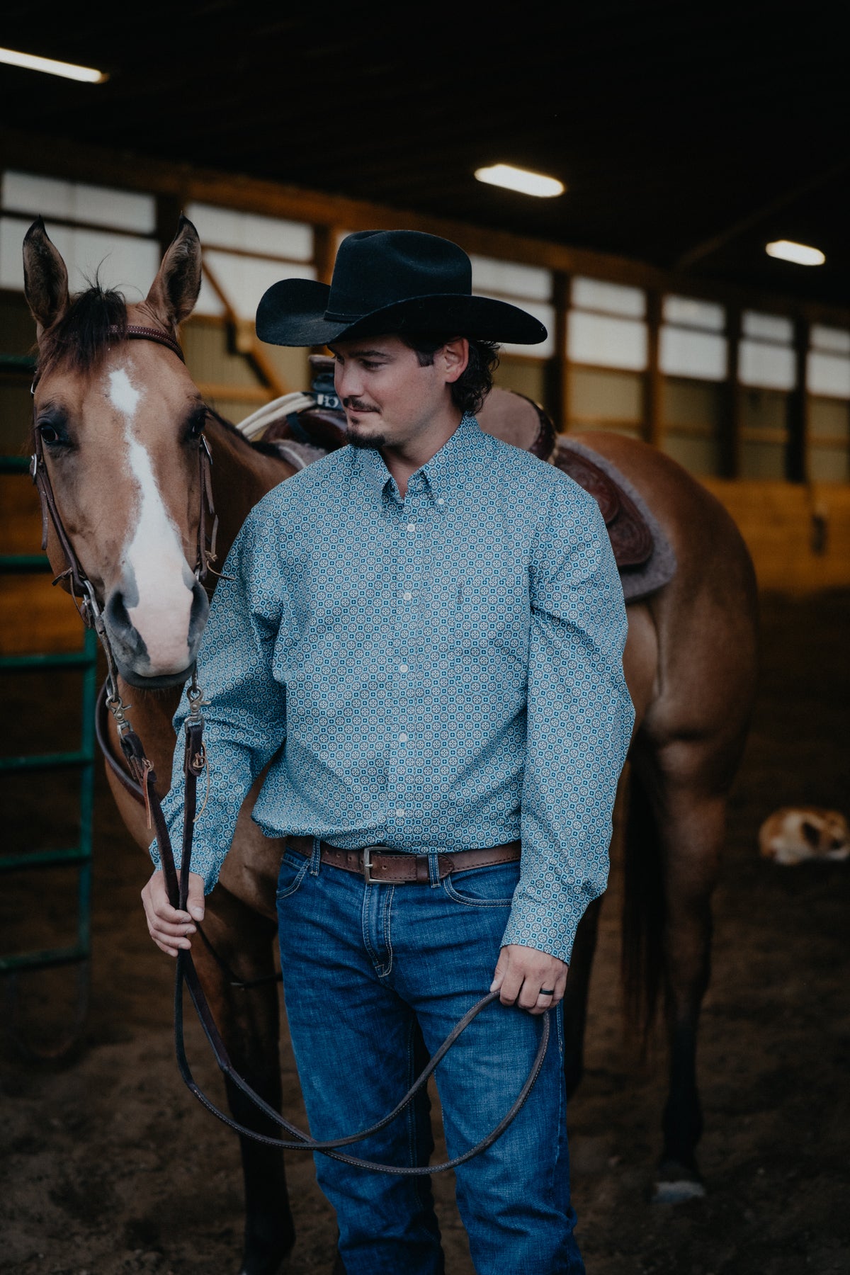 'Hendrix' Men's Blue Modern Fit CINCH Button Down (S-XXL)