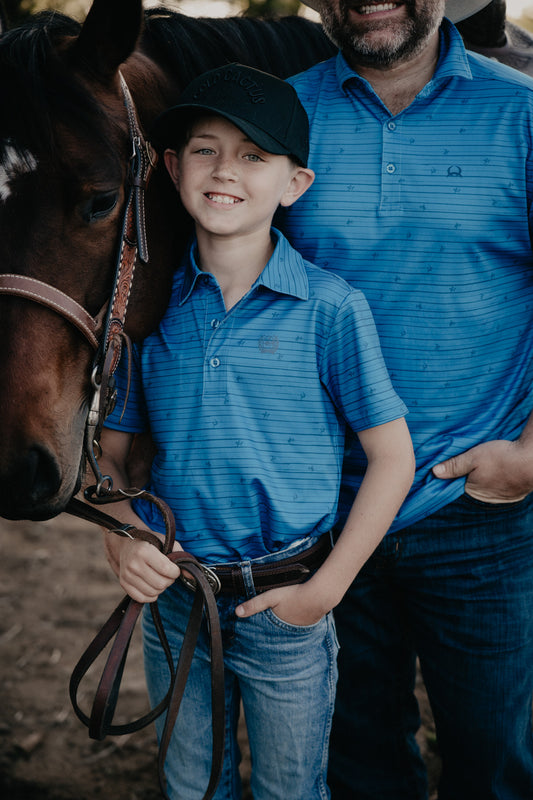 'Broken Spur Jr' Boy's CINCH Short Sleeve Polo (XS-XL)