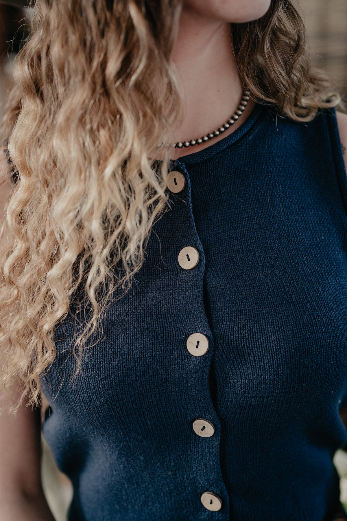 'Taryn' Button Down Knit Cardigan Vest {S-L; 2 Colours)