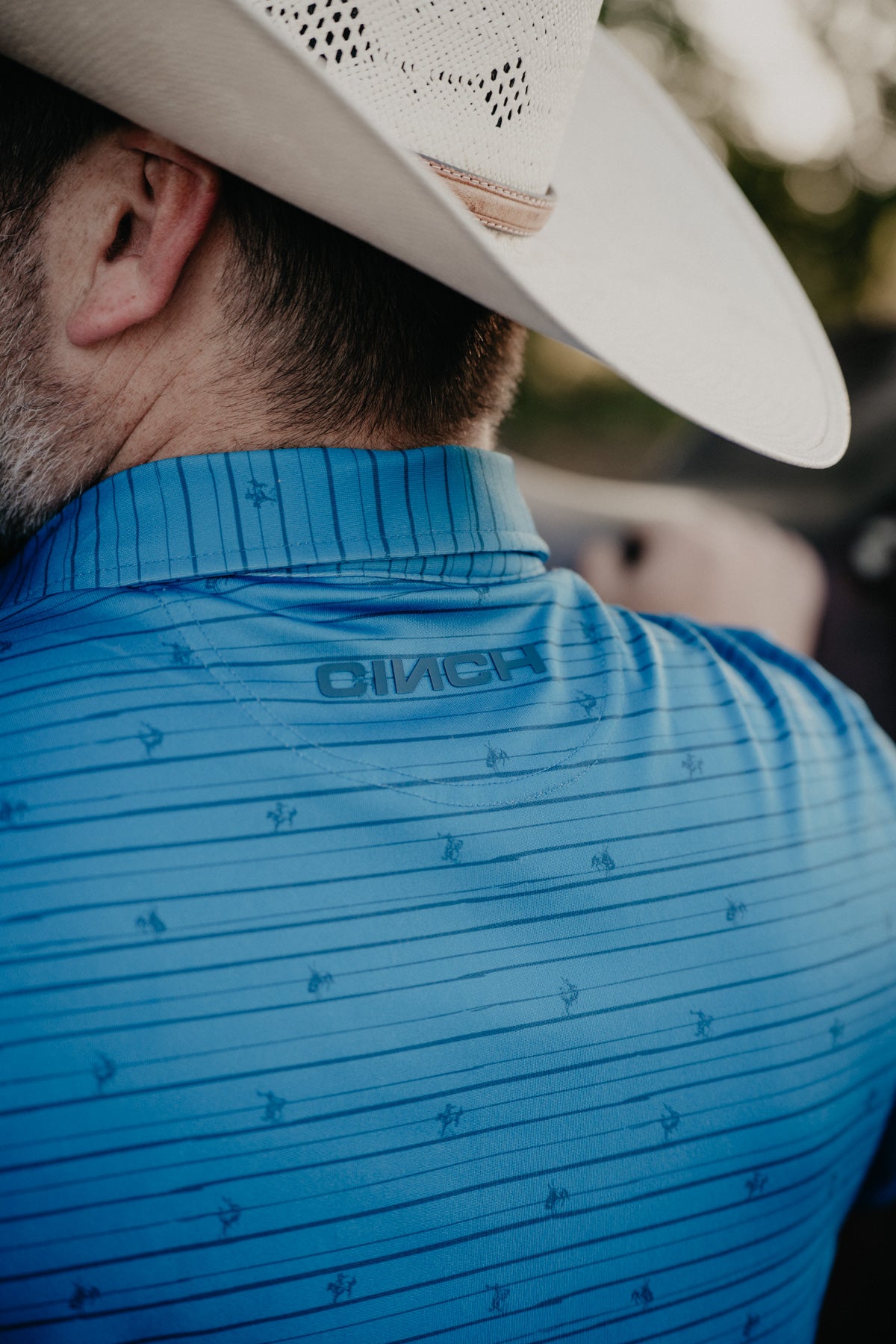 'Broken Spur' ArenaFlex Men's Blue CINCH Polo (S-XXL)