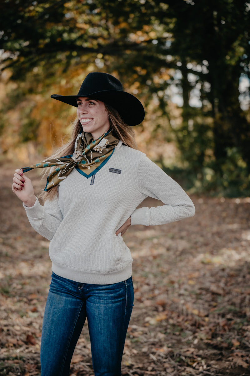 'Georgia' Grey Women's CINCH 1/4 Zip Knit Sweater (XS-XXL)