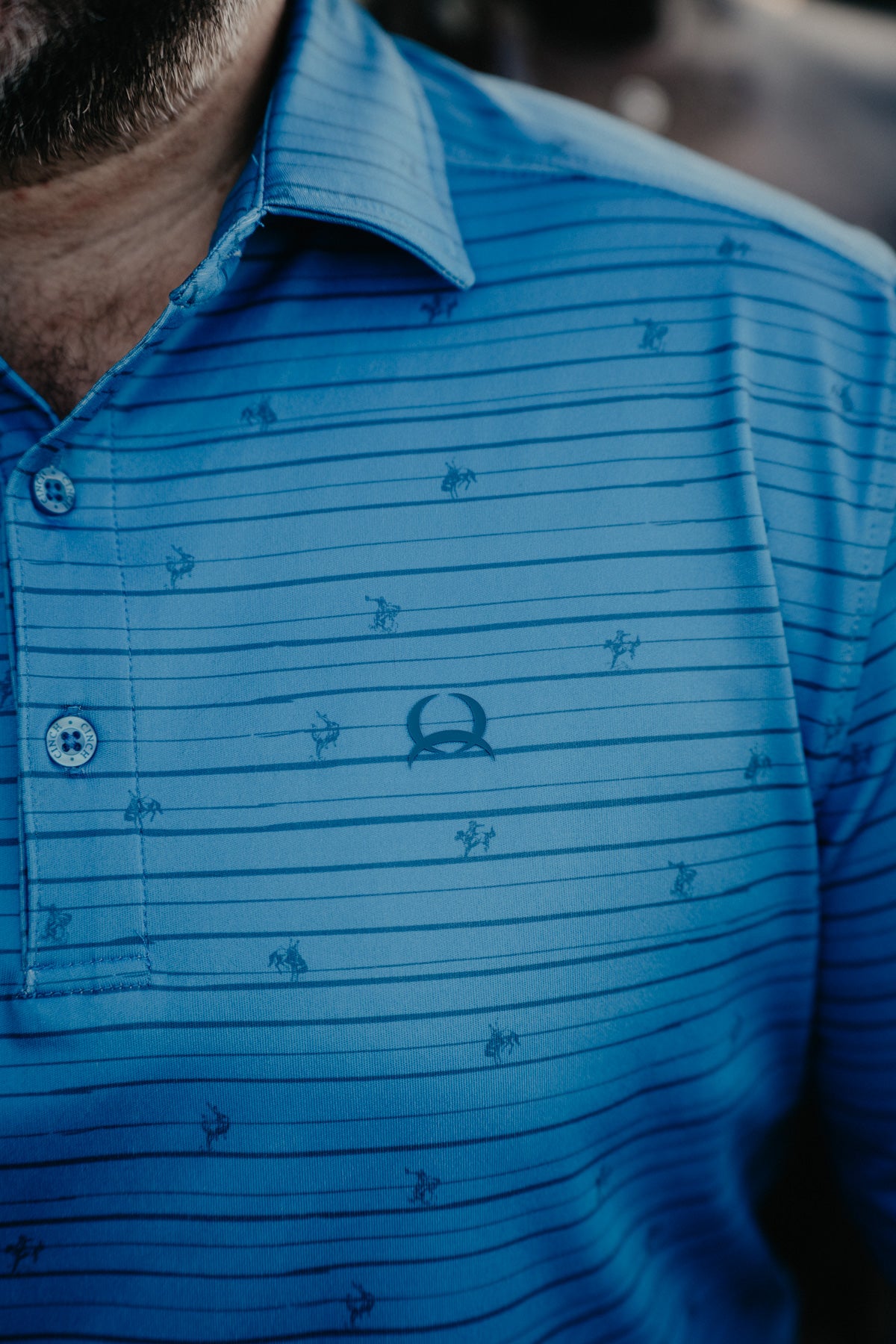 'Broken Spur' ArenaFlex Men's Blue CINCH Polo (S-XXL)