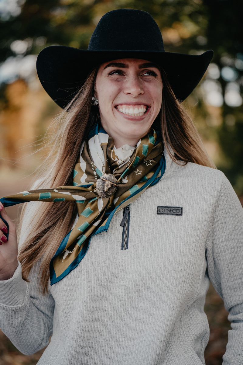 'Georgia' Grey Women's CINCH 1/4 Zip Knit Sweater (XS-XXL)