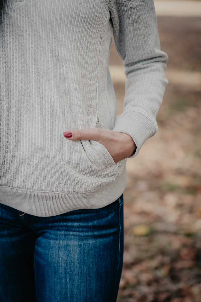 'Georgia' Grey Women's CINCH 1/4 Zip Knit Sweater (XS-XXL)