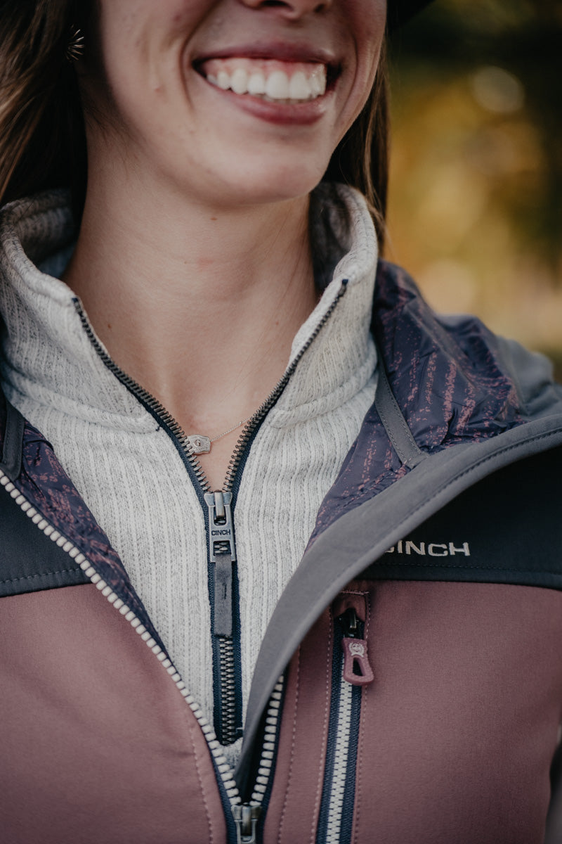 'Georgia' Grey Women's CINCH 1/4 Zip Knit Sweater (XS-XXL)