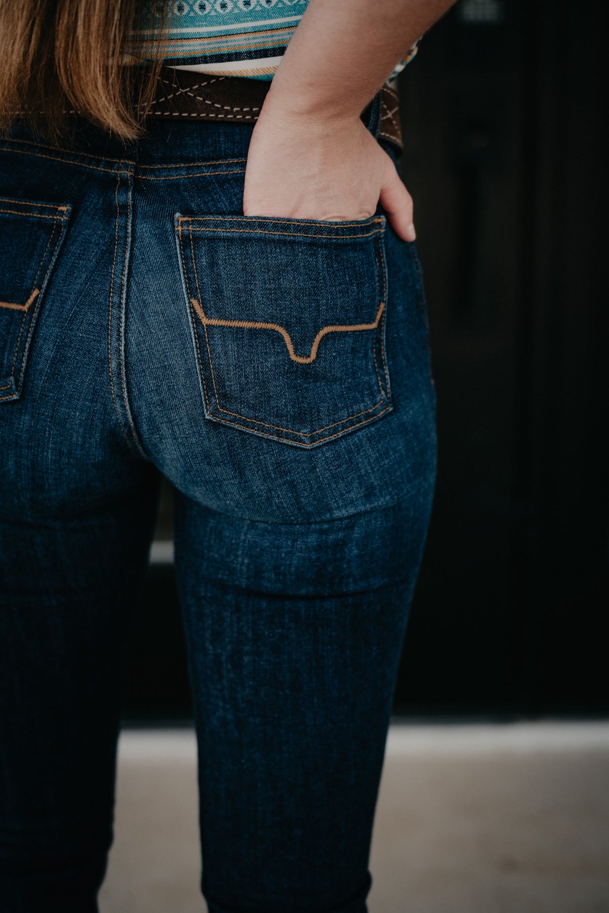 Jennifer High Rise Flare Jean by Kimes Ranch (Dark Blue)