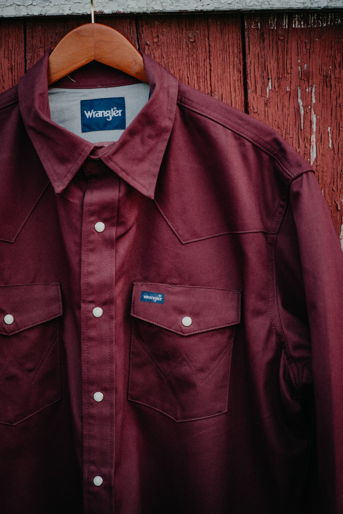 'Rust Creek' Men's Flannel Lined Maroon Button Up by Wrangler