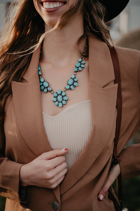 Turquoise Cluster Statement Necklace