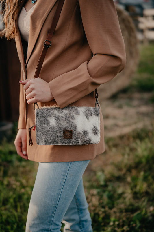 'Evie' Cowhide Crossbody Organizer Wallet by STS Ranchwear