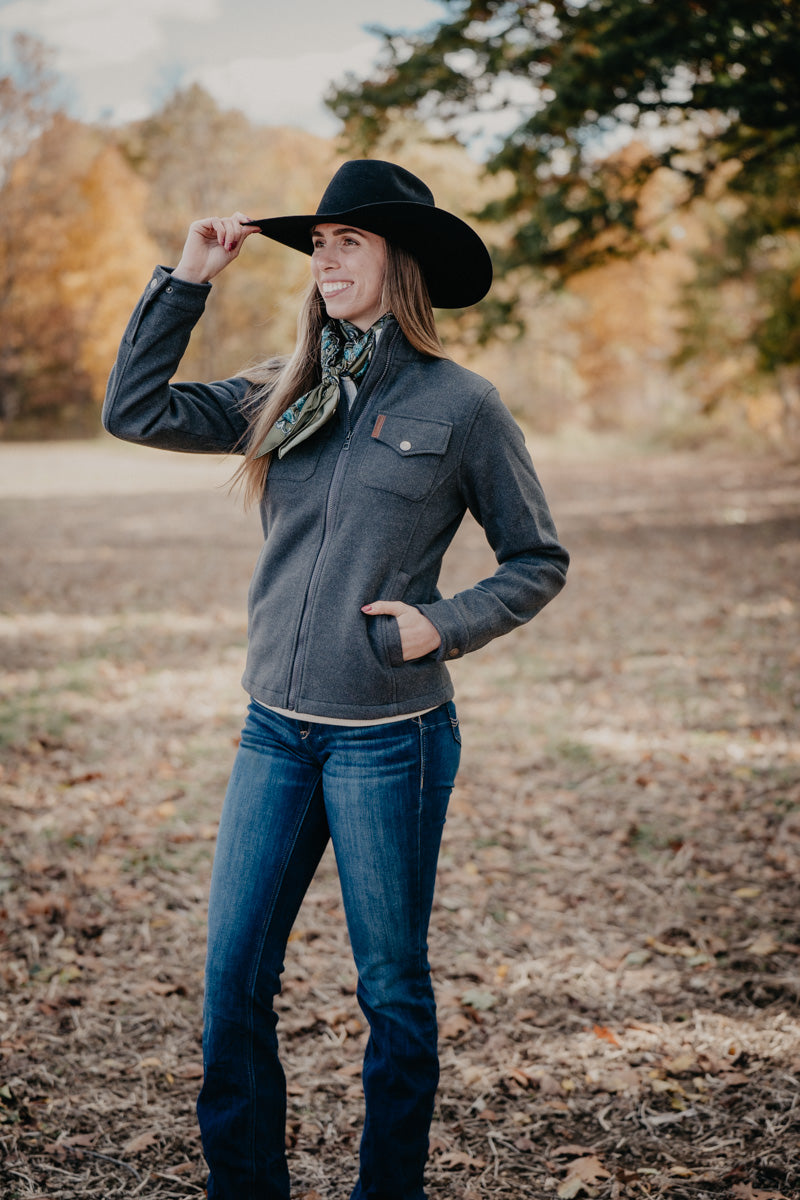 'Maeve' Women's CINCH Fleece Charcoal Jacket (XS-XXL)