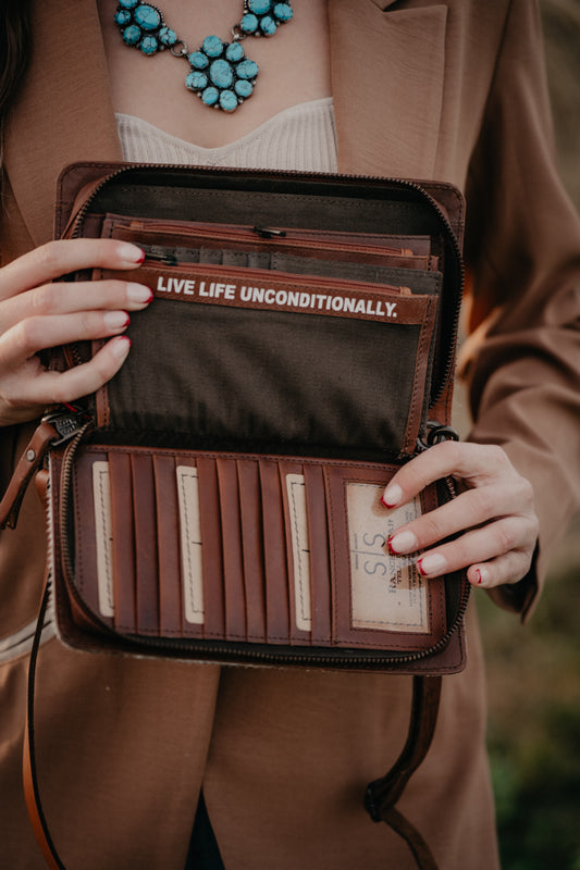 'Evie' Cowhide Crossbody Organizer Wallet by STS Ranchwear