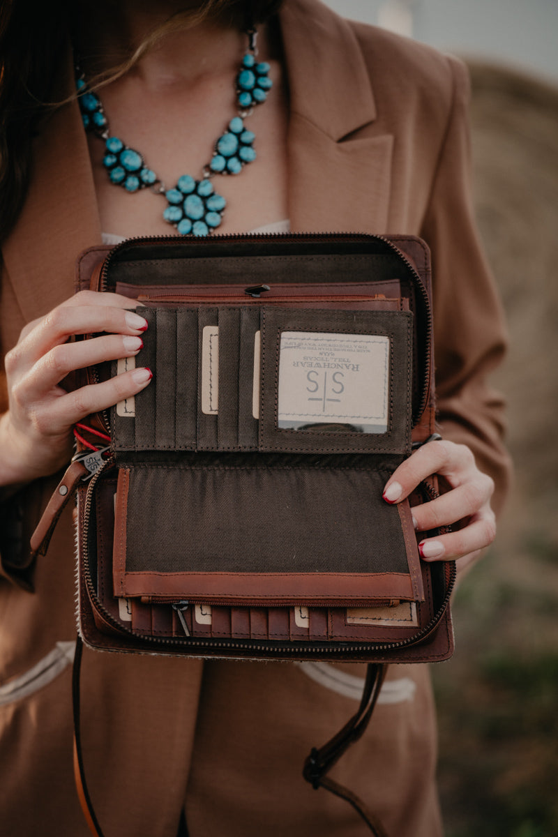 'Evie' Cowhide Crossbody Organizer Wallet by STS Ranchwear