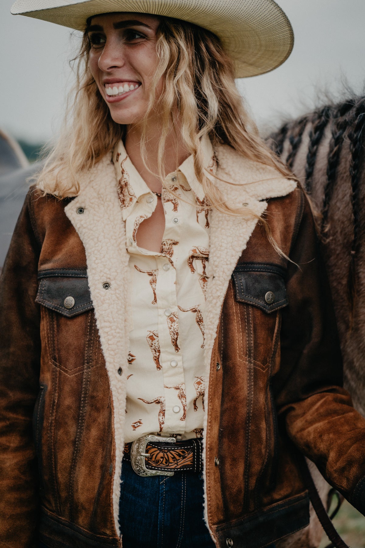 Women's 'Cash Money' Sherpa Lined Jacket by STS Ranchwear (L Only)