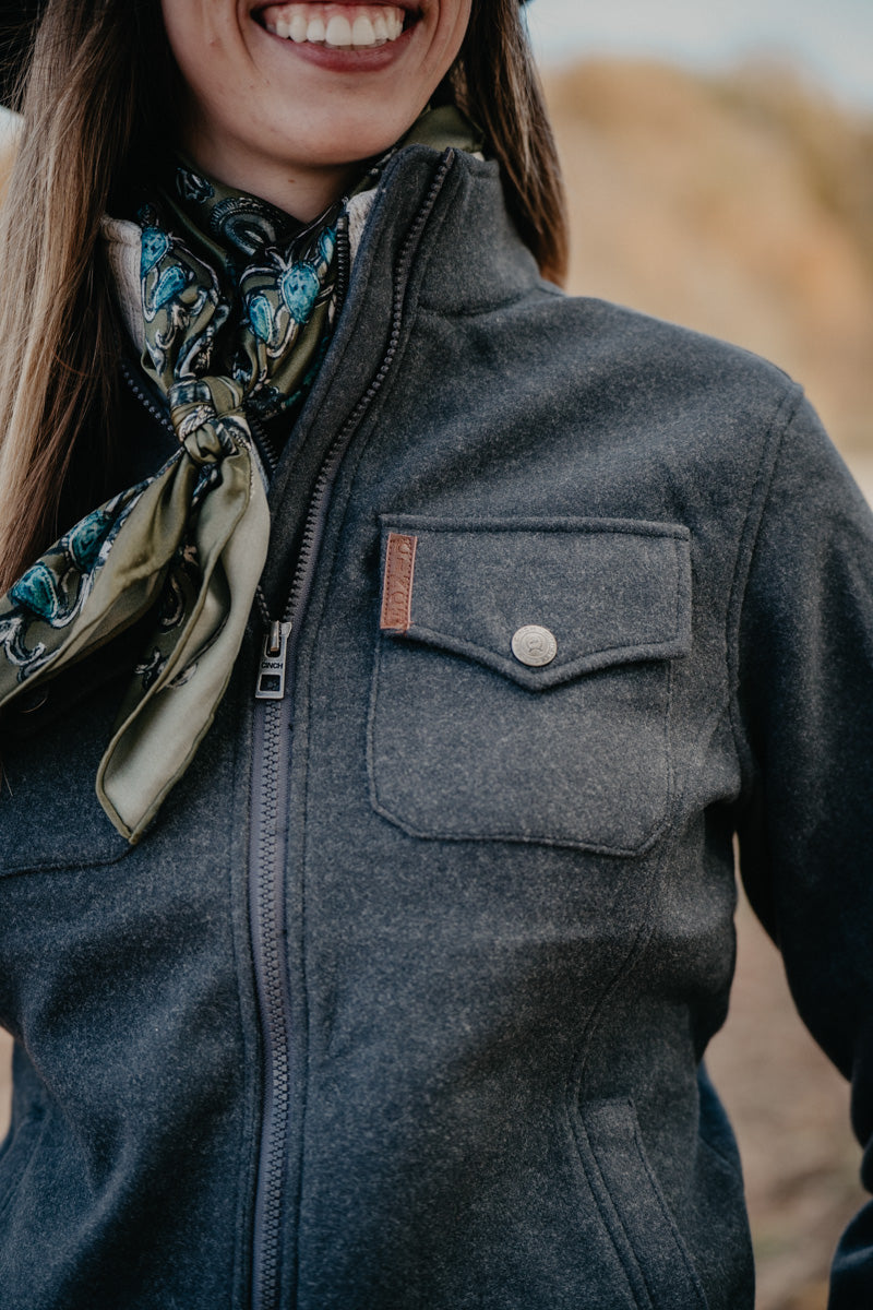 'Maeve' Women's CINCH Fleece Charcoal Jacket (XS-XXL)
