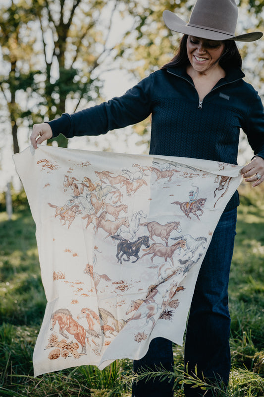 'Stampede' 34.5"x34.5" Premium Silk Wild Rag