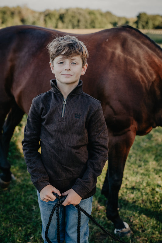 'Kane' CINCH Boy's Chocolate Brown 1/4 Zip