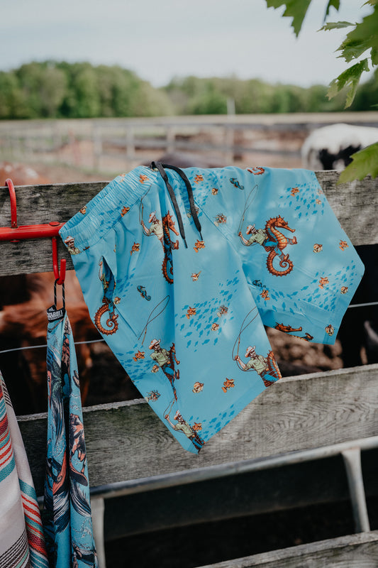 'Seahorse Cowboy' Men's CINCH Swim Shorts (S-XL)