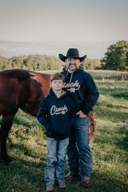 'Bruno' Men's Navy CINCH Logo Hoodie