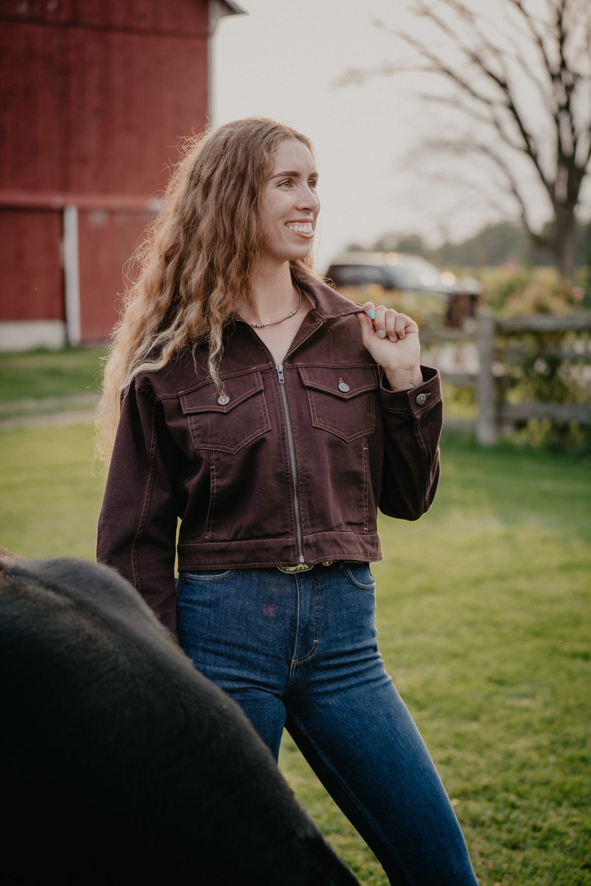 'Amelia' Women's Chocolate Plum Bomber Jacket by Ariat