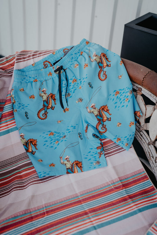 'Seahorse Cowboy' Men's CINCH Swim Shorts (S-XL)